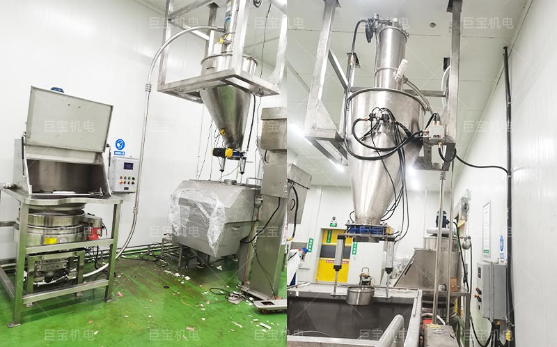 某食品加工企業(yè)淀粉無(wú)塵投料篩分輸送